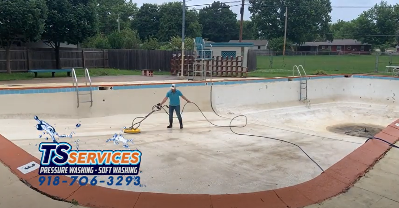 🔥 Pool Deck Cleaning HOA Pool - Power Washing - TS Services - Claremore, OK 🔥